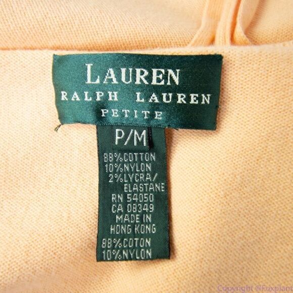 Lauren Ralph Lauren light yellow cardigan sweater, size Petite Small - Picture 4 of 16
